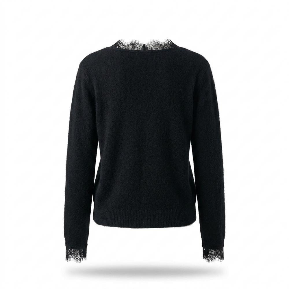 Gentleman Code - Mutud | Langärmlige Spitzenbesetzte Strickjacke Damen