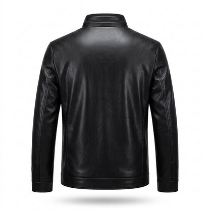 Gentleman Code - Kemor | Stehkragen Gefüttert Lederjacke Herren