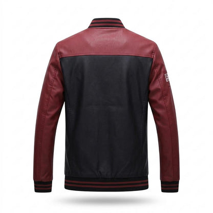 Gentleman Code - Norav | Zweifarbige Gerippte Lederjacke Herren