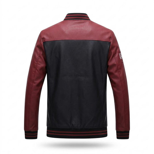 Gentleman Code - Norav | Zweifarbige Gerippte Lederjacke Herren