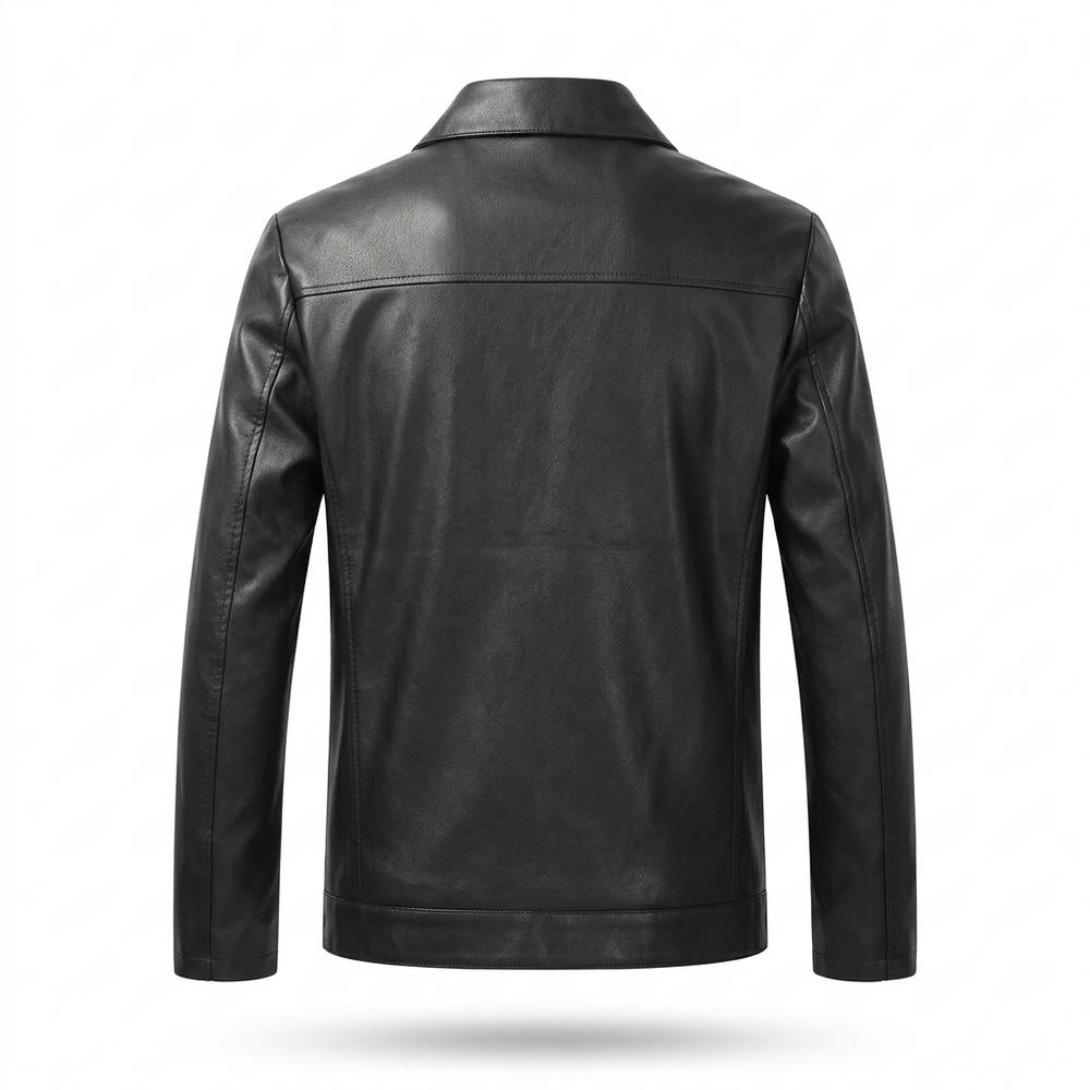 Gentleman Code - Vuvot | Glatte Gefütterte Lederjacke Herren