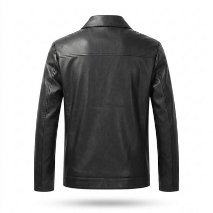 Gentleman Code - Vuvot | Glatte Gefütterte Lederjacke Herren