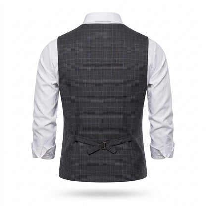 Gentleman Code - Covur | Zweireihige Karierte Weste Herren