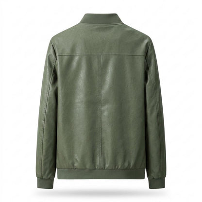 Gentleman Code - Devut | Reißverschluss Gefütterte Lederjacke Herren
