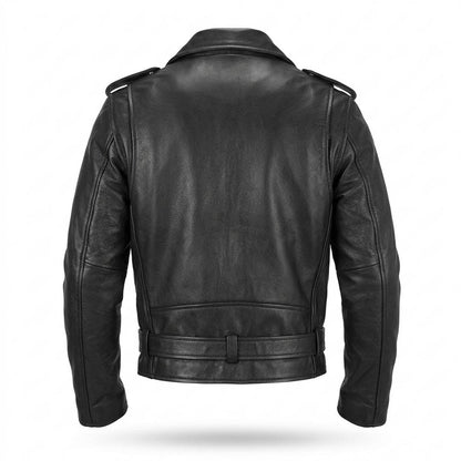 Gentleman Code - Nulid | Asymmetrische Gegürtelte Lederjacke Unisex