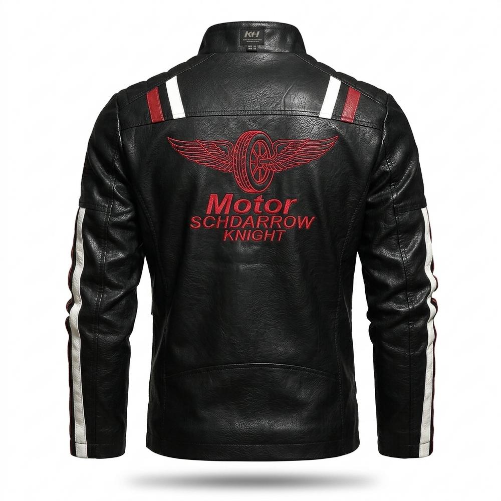 Gentleman Code - Luwak | Gestreift Tailliert Lederjacke Herren
