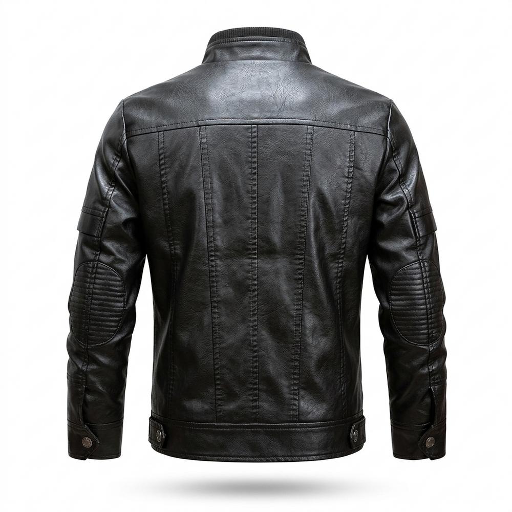 Gentleman Code - Suwan | Gefüttert Strukturiert Lederjacke Herren