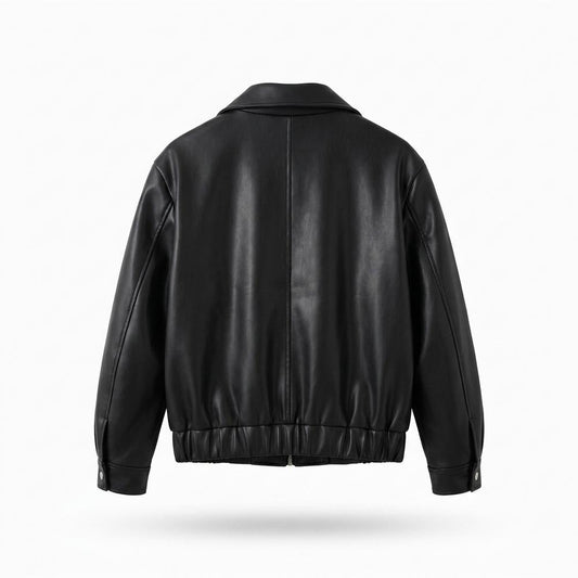 Gentleman Code - Nonal | Gefütterte Glatte Lederjacke Herren