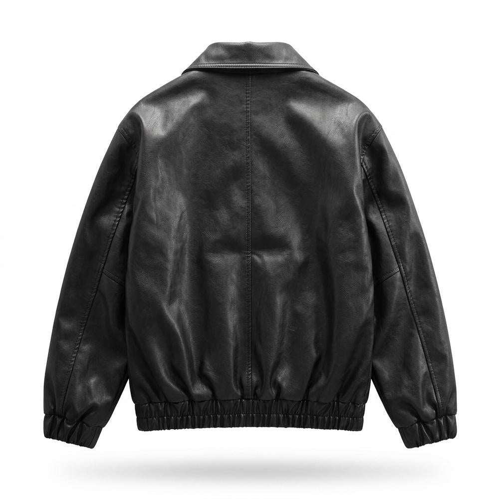 Gentleman Code - Dakod | Gefütterte Geknöpfte Lederjacke Herren