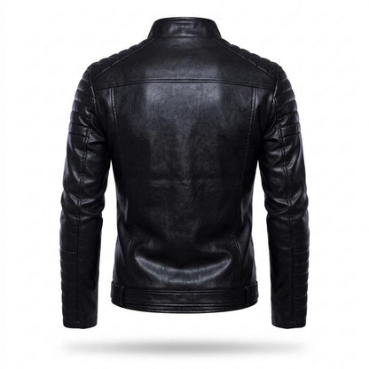 Gentleman Code - Zutat | Asymmetrisch Gesteppt Lederjacke Herren