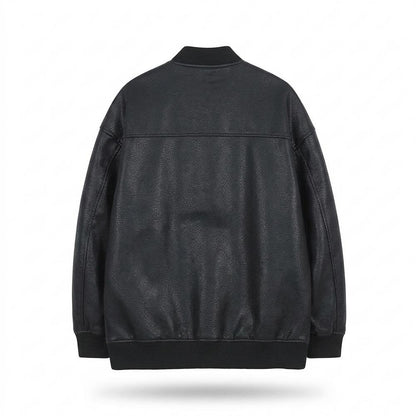 Gentleman Code - Donit | Geknöpft Gerippt Lederjacke Unisex
