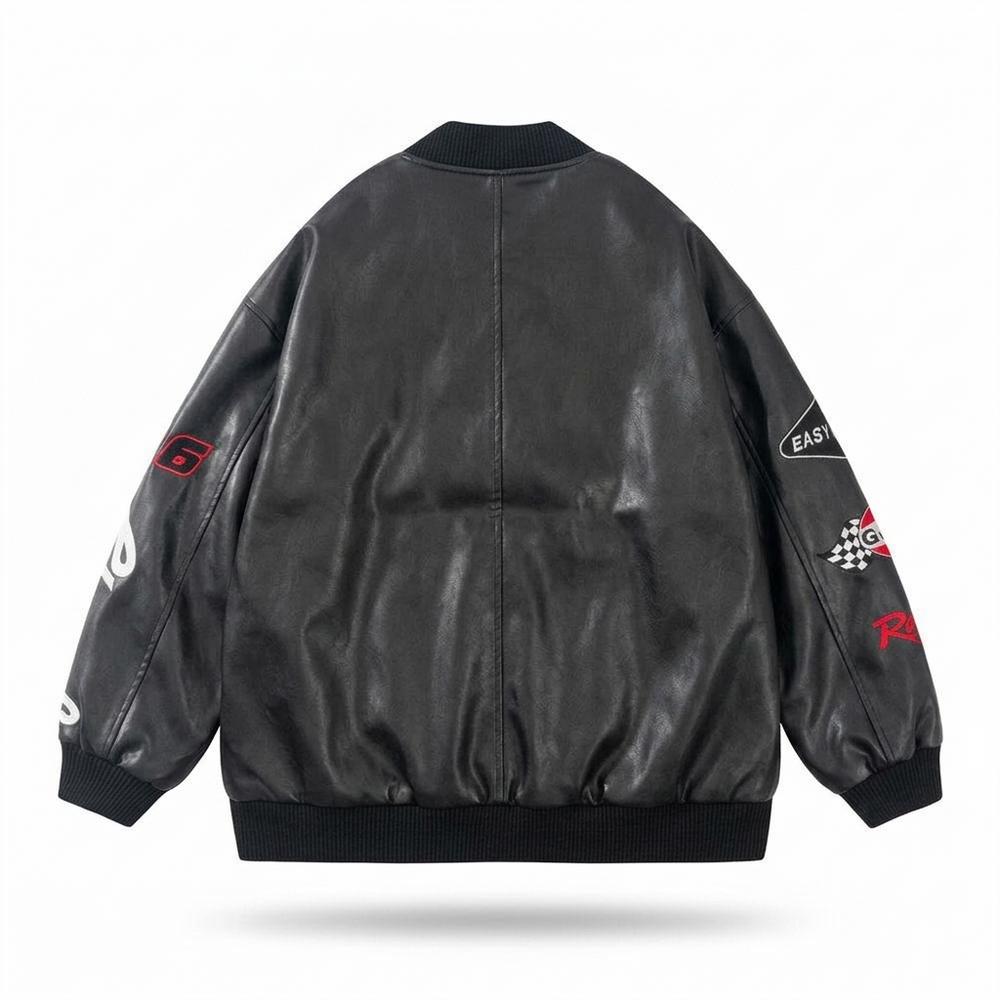 Gentleman Code - Rizul | Bestickt Blousonartig Lederjacke Unisex
