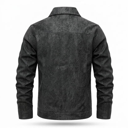 Gentleman Code - Koler | Strukturiert Geknöpft Lederjacke Herren