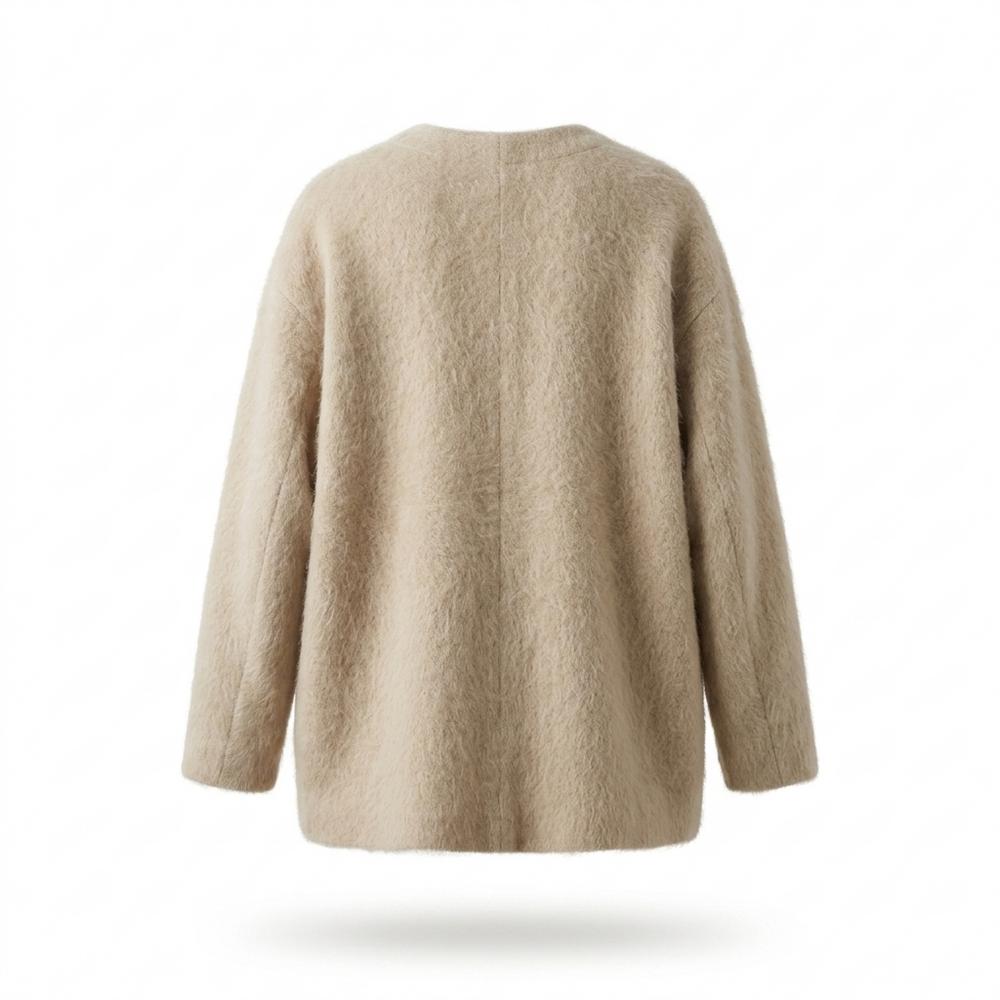 Gentleman Code - Tofek | Kragenlos Strukturiert Cardigan Damen