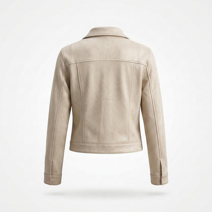 Gentleman Code - Zukir | Geknöpfte Kurz Geschnittene Wildleder-Jacke Damen