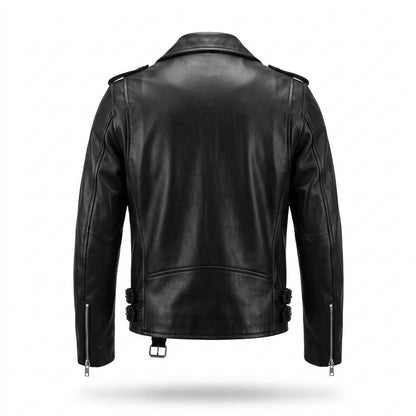Gentleman Code - Sidok | Asymmetrische Taillierte Lederjacke Herren
