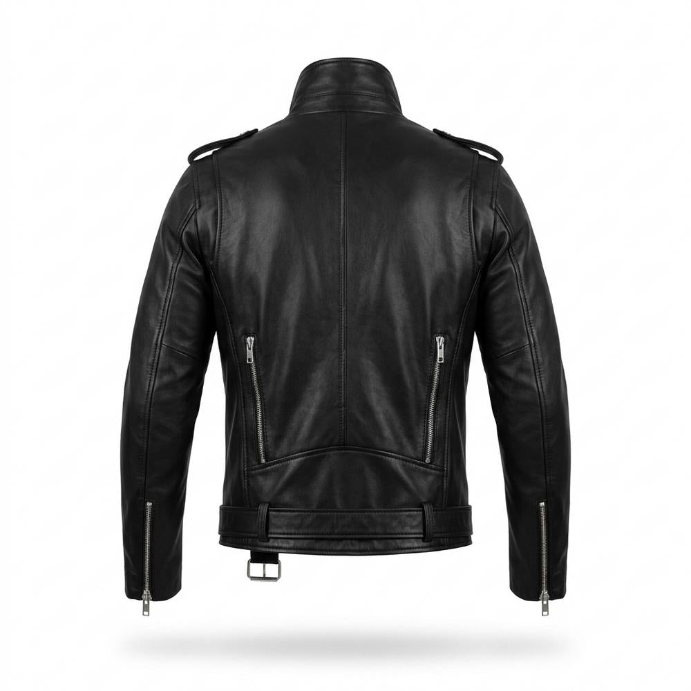 Gentleman Code - Lamon | Asymmetrisch Gegürtet Lederjacke Herren