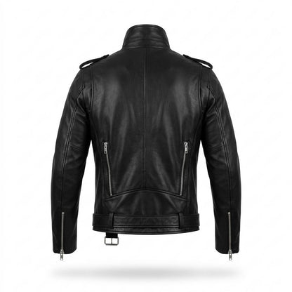 Gentleman Code - Lamon | Asymmetrisch Gegürtet Lederjacke Herren