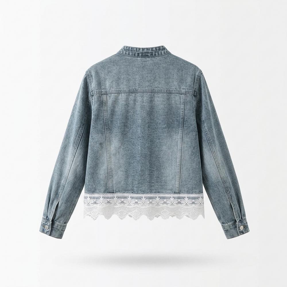 Gentleman Code - Vafer | Kragenlos Spitzenbesetzt Jacke Damen