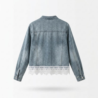 Gentleman Code - Vafer | Kragenlos Spitzenbesetzt Jacke Damen