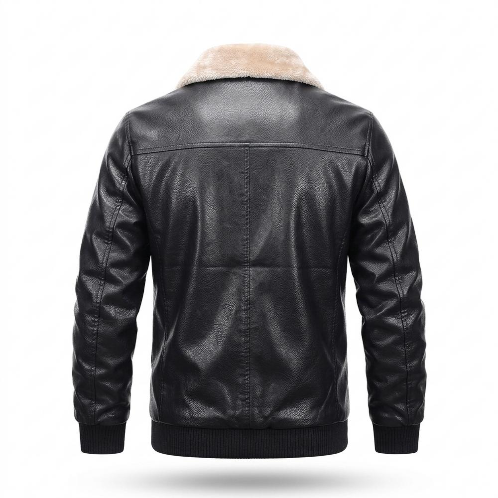 Gentleman Code - Sosam | Gefütterte Gekrispelte Lederjacke Herren