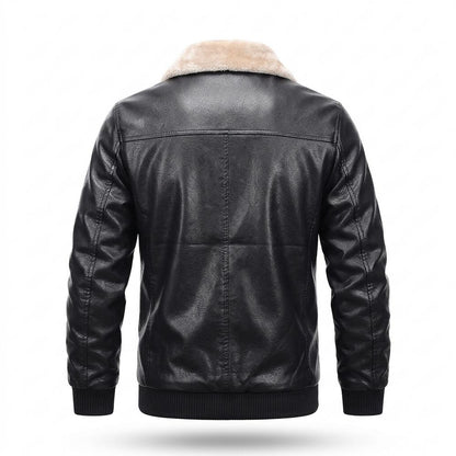 Gentleman Code - Sosam | Gefütterte Gekrispelte Lederjacke Herren