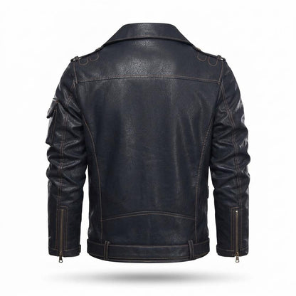 Gentleman Code - Silik | Asymmetrisch Aufwendig Lederjacke Herren