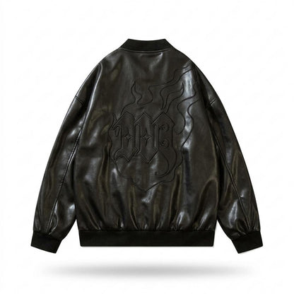 Gentleman Code - Selor | Bestickt Glänzend Lederjacke Unisex