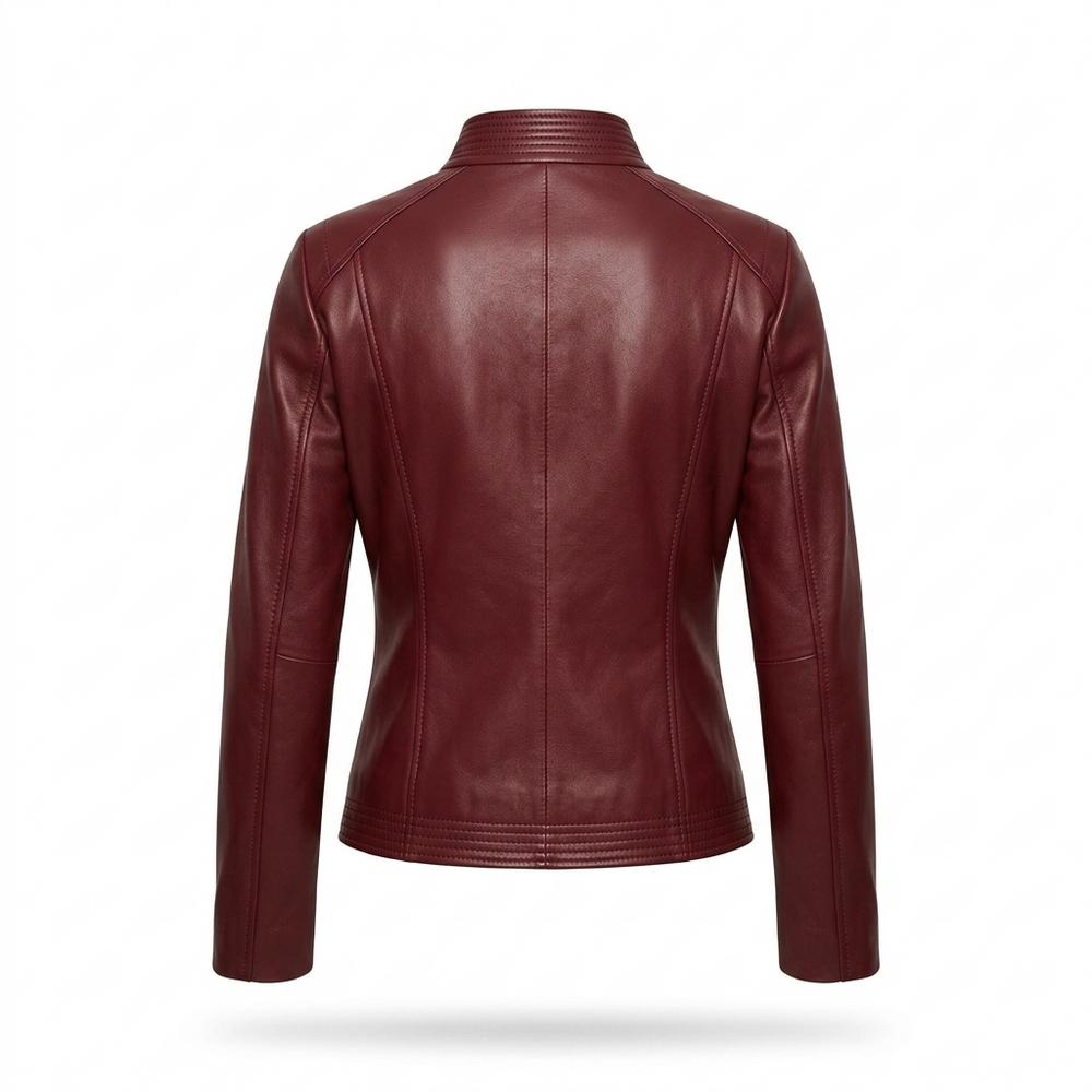 Gentleman Code - Semir | Tailliert Unifarben Lederjacke Damen