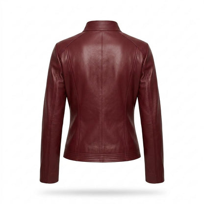 Gentleman Code - Semir | Tailliert Unifarben Lederjacke Damen