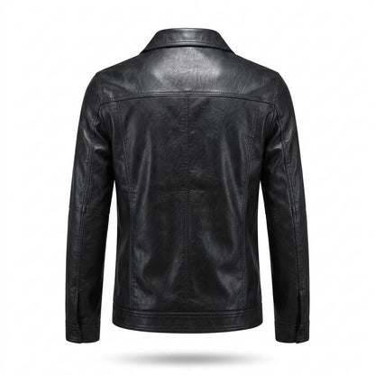 Gentleman Code - Rezem | Geknöpft Tailliert Lederjacke Herren