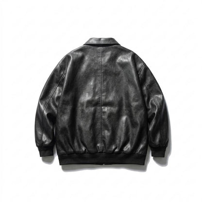 Gentleman Code - Lavil | Locker Aufgesetzt Lederjacke Unisex