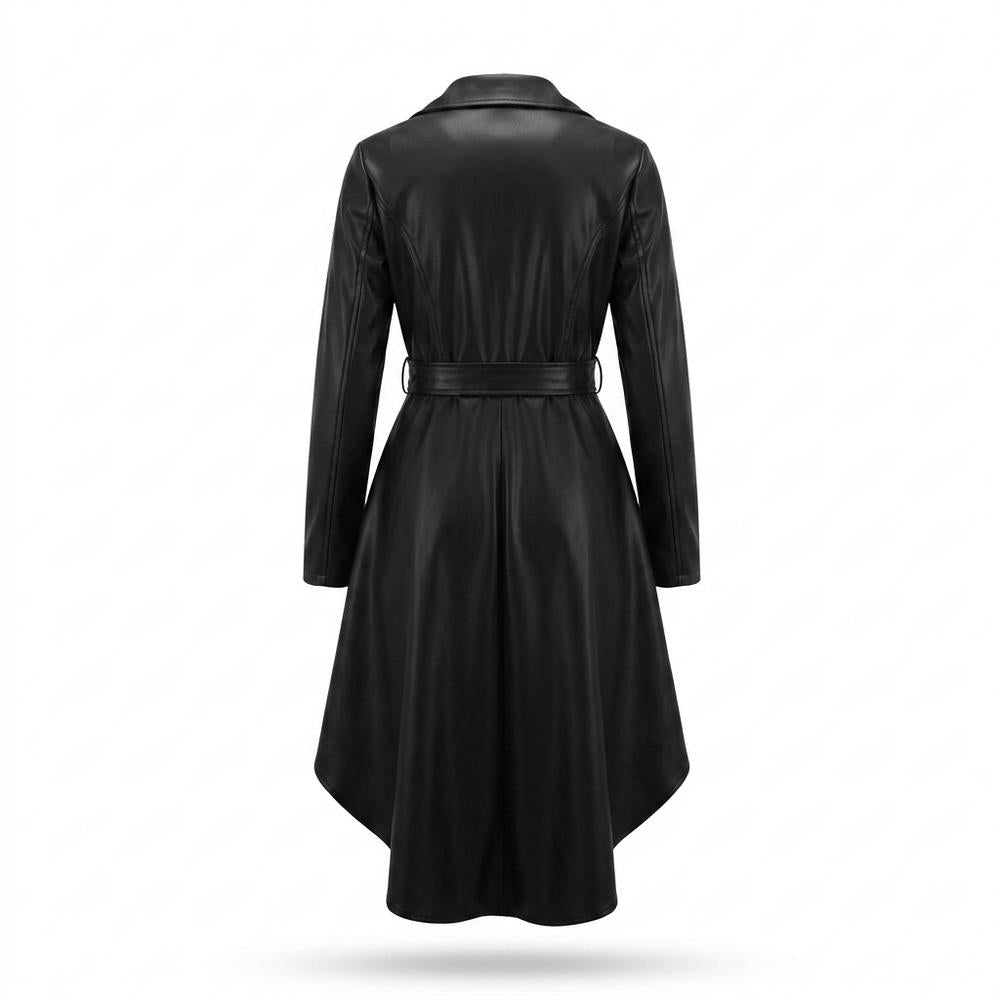 Gentleman Code - Dumus | Asymmetrisch Gegürtelt Lederjacke Damen