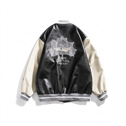 Gentleman Code - Nusuk | Bestickte Zweifarbige Lederjacke Unisex