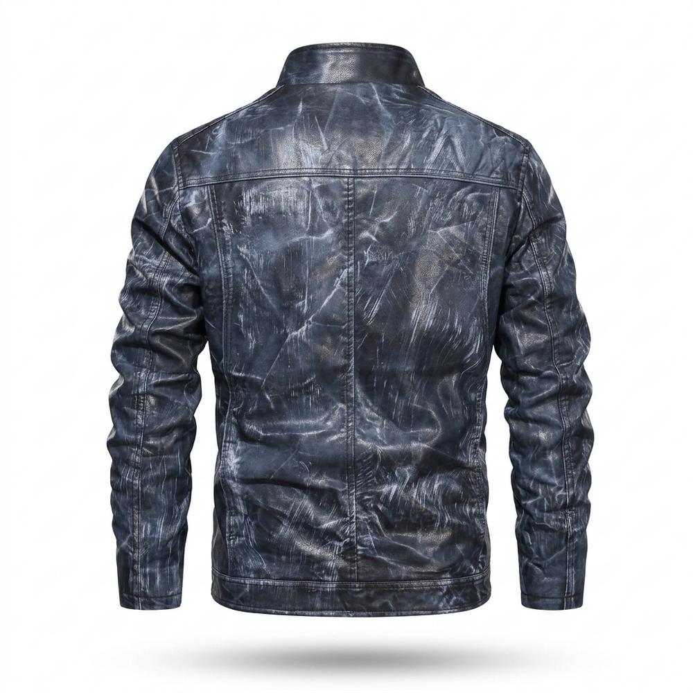 Gentleman Code - Euzud | Gewaschene Hochschließende Lederjacke Herren