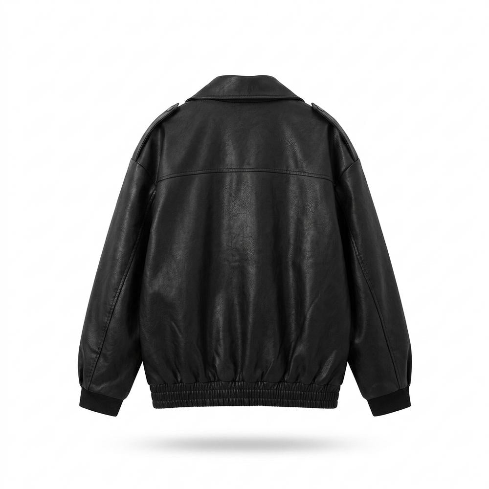 Gentleman Code - Nudul | Oversized Reißverschluss Lederjacke Unisex