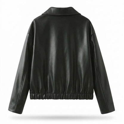 Gentleman Code - Zaras | Gekragt Glatt Lederjacke Unisex