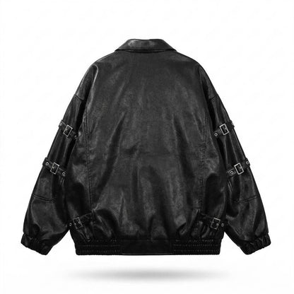 Gentleman Code - Nifev | Oversized Reißverschluss Lederjacke Unisex
