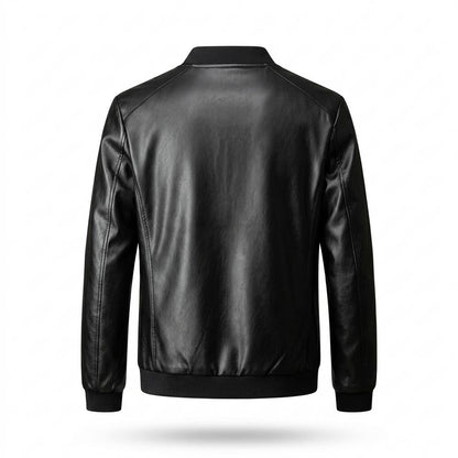 Gentleman Code - Cetus | Glatte Gefütterte Lederjacke Herren