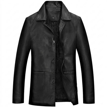 Gentleman Code - Cetit | Geknöpft Gefüttert Lederjacke Herren