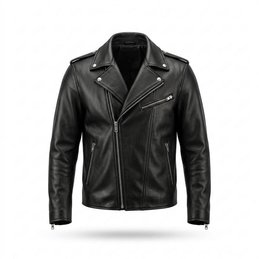 Gentleman Code - Lifok | Asymmetrisch Geknöpft Lederjacke Herren