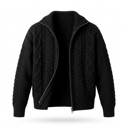 Gentleman Code - Lunot | Hochgeschlossene Strukturierte Strickjacke Damen
