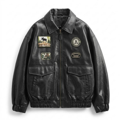 Gentleman Code - Cumad | Gepatcht Gefüttert Lederjacke Herren