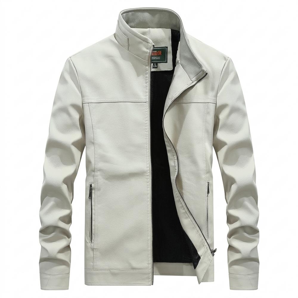 Gentleman Code - Ceped | Gefüttert Strukturiert Lederjacke Herren