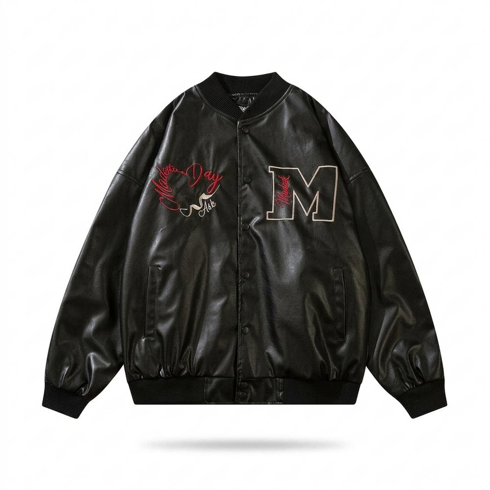 Gentleman Code - Liles | Bestickt Geknöpft Lederjacke Unisex