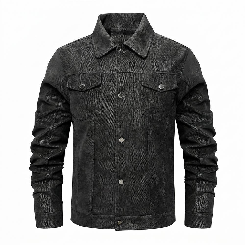 Gentleman Code - Koler | Strukturiert Geknöpft Lederjacke Herren