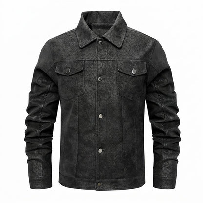 Gentleman Code - Koler | Strukturiert Geknöpft Lederjacke Herren