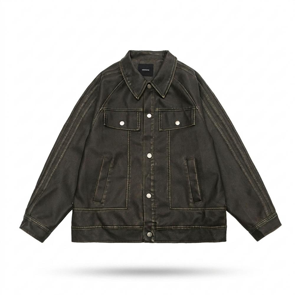 Gentleman Code - Vosal | Gewaschene Geknöpfte Lederjacke Unisex