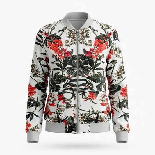 Gentleman Code - Yures | Geblümt Reißverschluss Jacke Damen