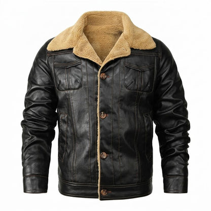 Gentleman Code - Yumuk | Gefüttert Geknöpft Lederjacke Herren